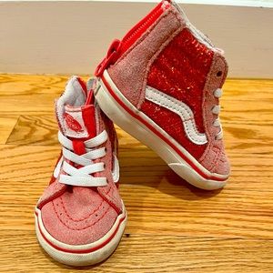 Toddler high top Sparkle Vans - pink size 4.5